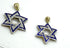 14K Gold & Diamond With Blue Enamel Star of David Necklace